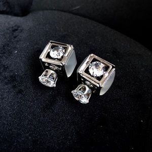 Stud diamond earrings diamond silver 💎
